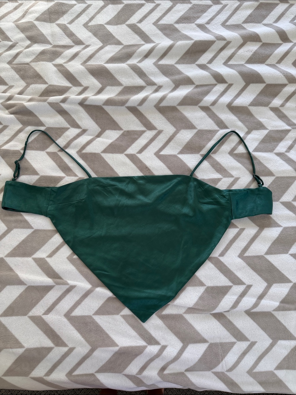 White Fox Boutique Emerald Green Satin Wrap Cami